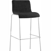 Barhocker Hoover Stoff 4-Fuß Gestell Chrom - dunkelgrau