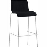 Barhocker Hoover Stoff 4-Fuß Gestell Chrom - schwarz
