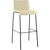 Barhocker Hoover Stoff 4-Fuß Gestell schwarz - creme