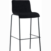 Barhocker Hoover Stoff 4-Fuß Gestell schwarz - schwarz
