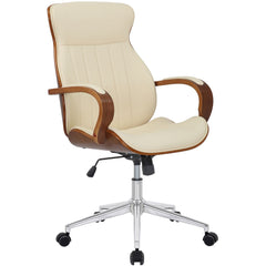 Bürostuhl Melilla Kunstleder - walnuss/creme