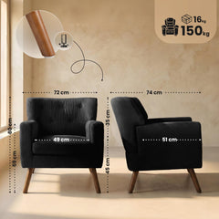 Sessel Kioni Cord - schwarz