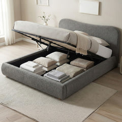 Bett Maido Teddy Stoff 160x200 cm - dunkelgrau