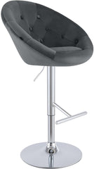 Barhocker London Samt chrom - dunkelgrau