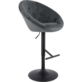 Barhocker London Samt schwarz - dunkelgrau