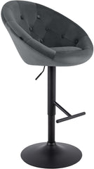 Barhocker London Samt schwarz - dunkelgrau