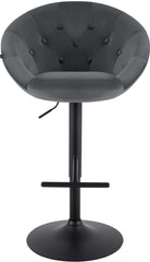 Barhocker London Samt schwarz - dunkelgrau