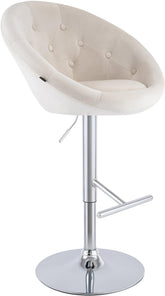 Barhocker London Samt chrom - creme