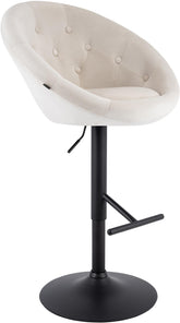 Barhocker London Samt schwarz - creme