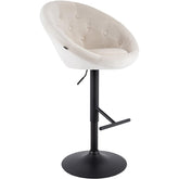 Barhocker London Samt schwarz - creme