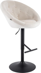 Barhocker London Samt schwarz - creme