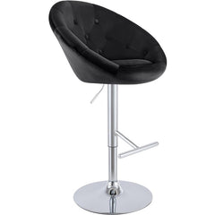Barhocker London Samt chrom - schwarz
