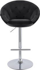 Barhocker London Samt chrom - schwarz