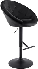 Barhocker London Samt schwarz - schwarz