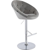 Barhocker London Samt chrom - grau