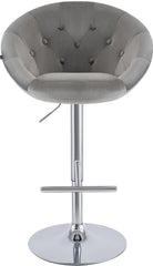 Barhocker London Samt chrom - grau