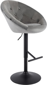 Barhocker London Samt schwarz - grau