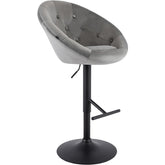 Barhocker London Samt schwarz - grau