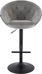 Barhocker London Samt schwarz - grau