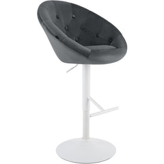 Barhocker London Samt wei� - dunkelgrau