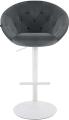 Barhocker London Samt wei� - dunkelgrau