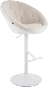 Barhocker London Samt wei� - creme