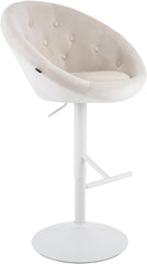 Barhocker London Samt wei� - creme