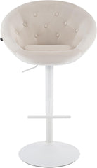 Barhocker London Samt wei� - creme