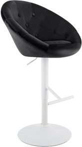 Barhocker London Samt wei� - schwarz