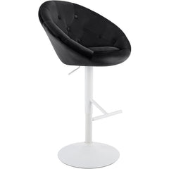Barhocker London Samt wei� - schwarz