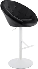 Barhocker London Samt wei� - schwarz