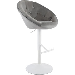 Barhocker London Samt wei� - grau
