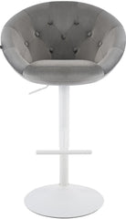 Barhocker London Samt wei� - grau