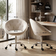 Arbeitshocker London Samt - creme