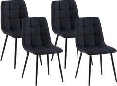 4er Set Esszimmerstühle Antibes Stoff - schwarz