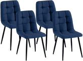 4er Set Esszimmerstühle Antibes Stoff - blau