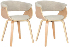 2er Set Stühle Bruce Stoff - natura/creme