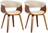 2er Set Stühle Bruce Stoff - walnuss/creme