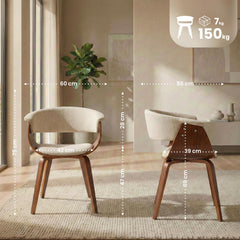 Stuhl Bruce Stoff walnuss - creme