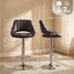 Barhocker Milet Kunstleder chrom - braun