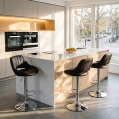 Barhocker Milet Kunstleder chrom - braun