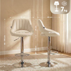 Barhocker Milet Kunstleder chrom - creme