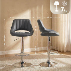 Barhocker Milet Kunstleder chrom - grau