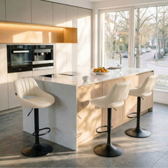 Barhocker Milet Kunstleder schwarz - creme