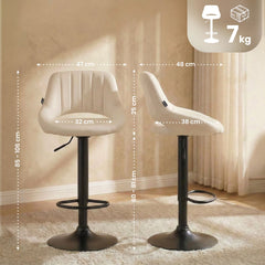 Barhocker Milet Kunstleder schwarz - creme