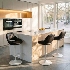 Barhocker Milet Kunstleder wei� - braun