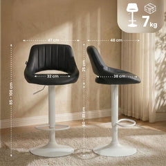 Barhocker Milet Kunstleder wei� - schwarz