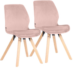 2er Set Stuhl Luna Samt - pink