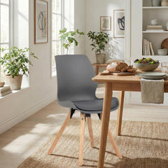 4er Set Stuhl Luna Kunststoff - grau