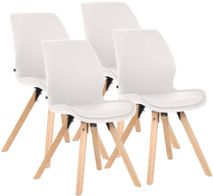 4er Set Stuhl Luna Kunstleder - weiß